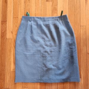 Canda C&A blue yellow check plaid high rise knee length skirt 16